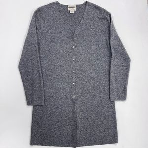 Eddie Bauer Fine Merino Wool Long Button Front Cardigan Sweater - L